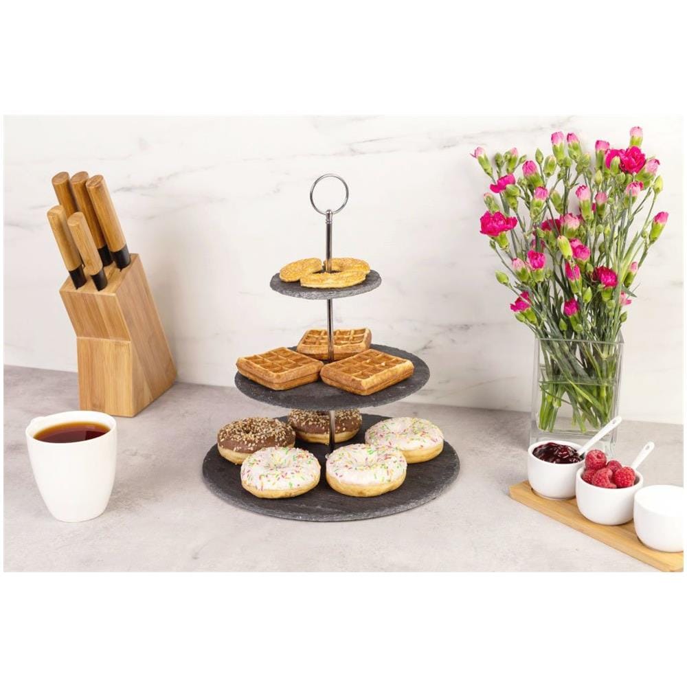 Alzata Stand Porta Dolci Rustici 3 Piani In Ardesia Alzatina Finger Food Muffin - Foto 9
