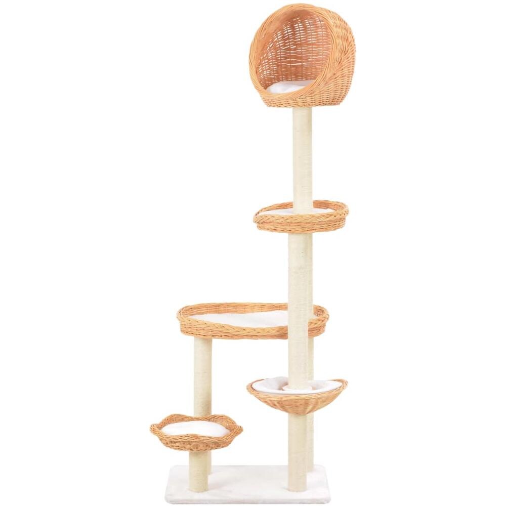 Albero Per Gatti Con Tiragraffi In Legno Di Salice Naturale - Foto 2