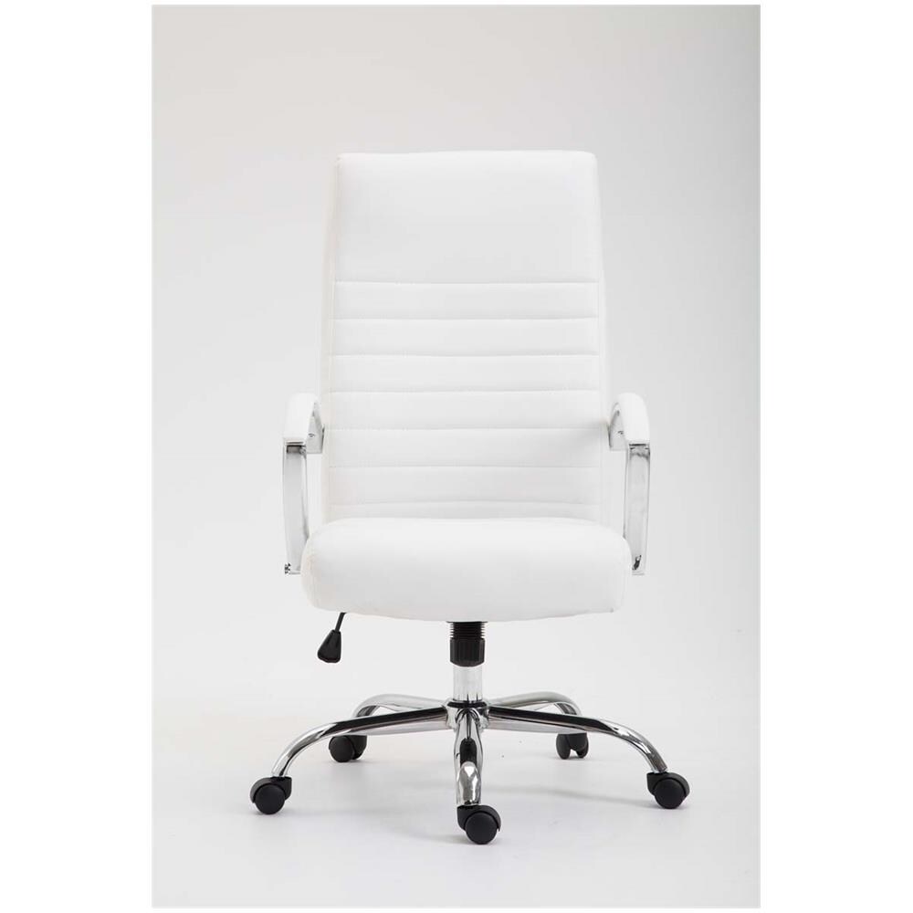 Poltrona Ufficio Valais XL in Similpelle I Sedia Ufficio Girevole Imbottita con Alto Schienale I Sedia Direttore con Braccioli Rivestiti Bianco - Foto 2