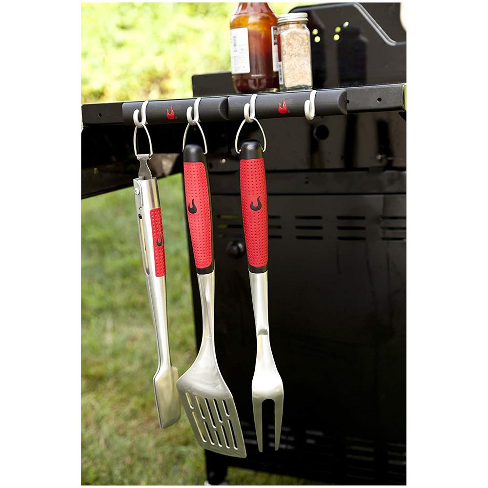 Charbroil Premium Barbecue / grill Set Di 3pezzi, Argento / nero / rosso, 45x 16x 3cm, 140767 - Foto 2