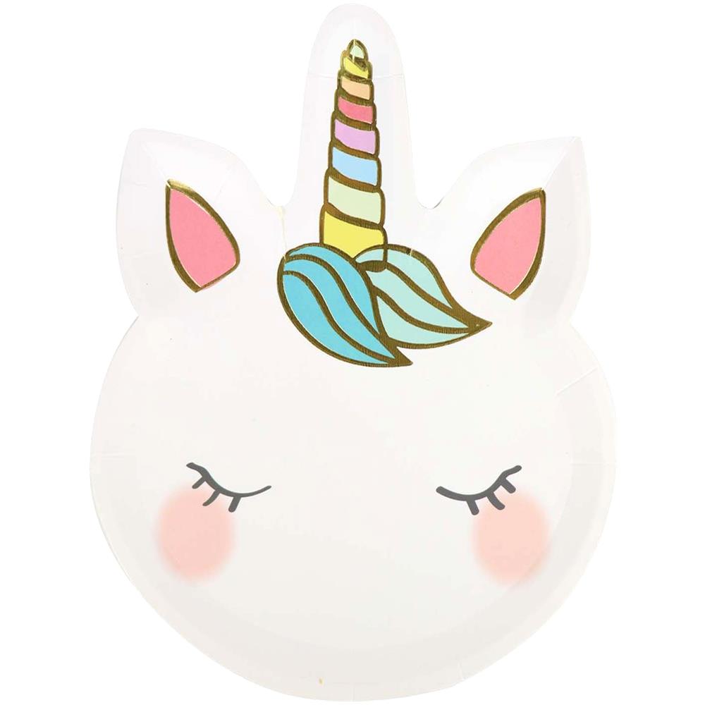 Talking Tables - 8 Piattini In Cartone A Forma Di Unicorno Bianco - Foto 4