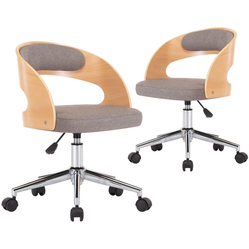 Sedie Da Pranzo Girevoli 2 Pz Grigio Talpa In Legno E Tessuto - Foto 2