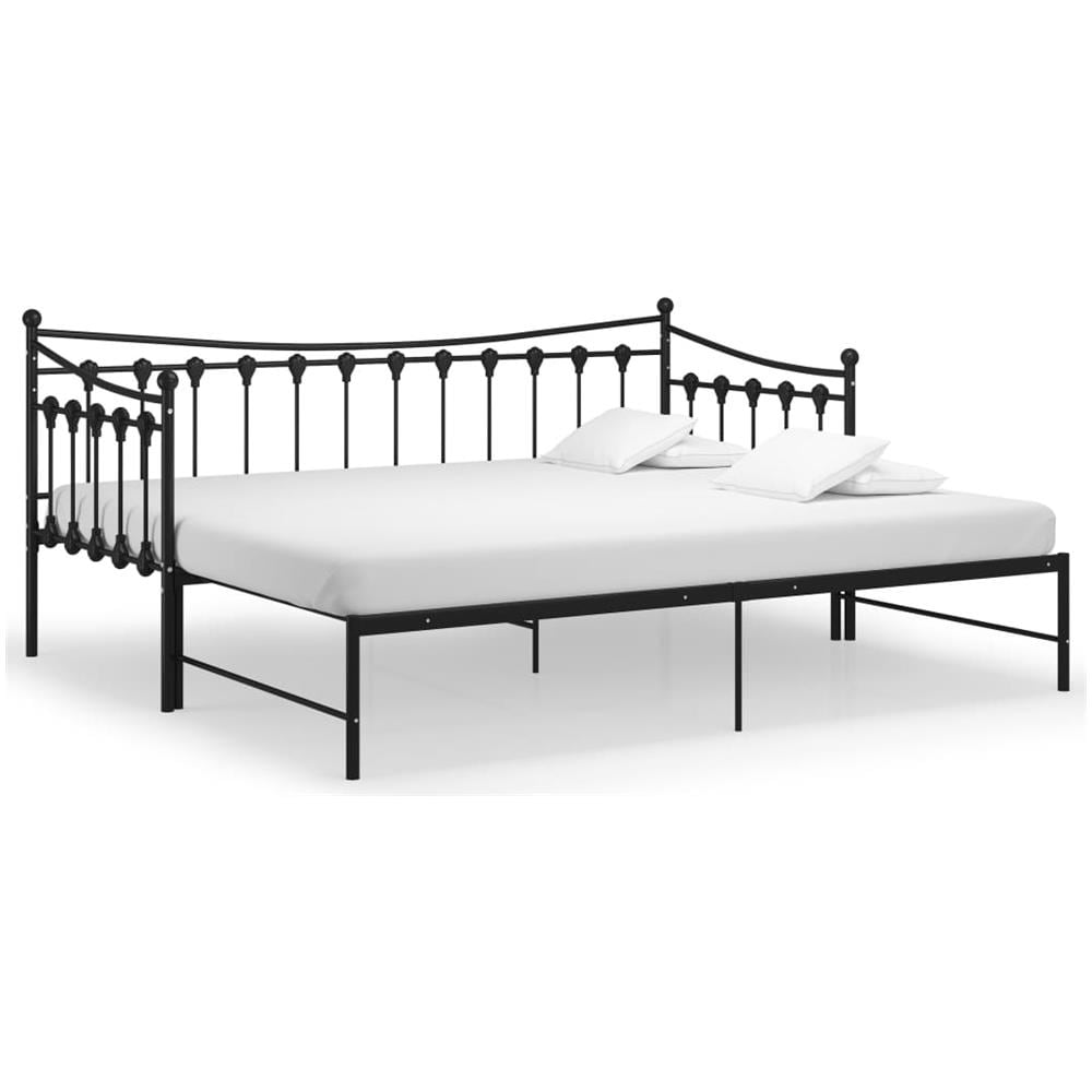 Telaio Divano Letto Estraibile Nero In Metallo 90x200 Cm - Foto 2