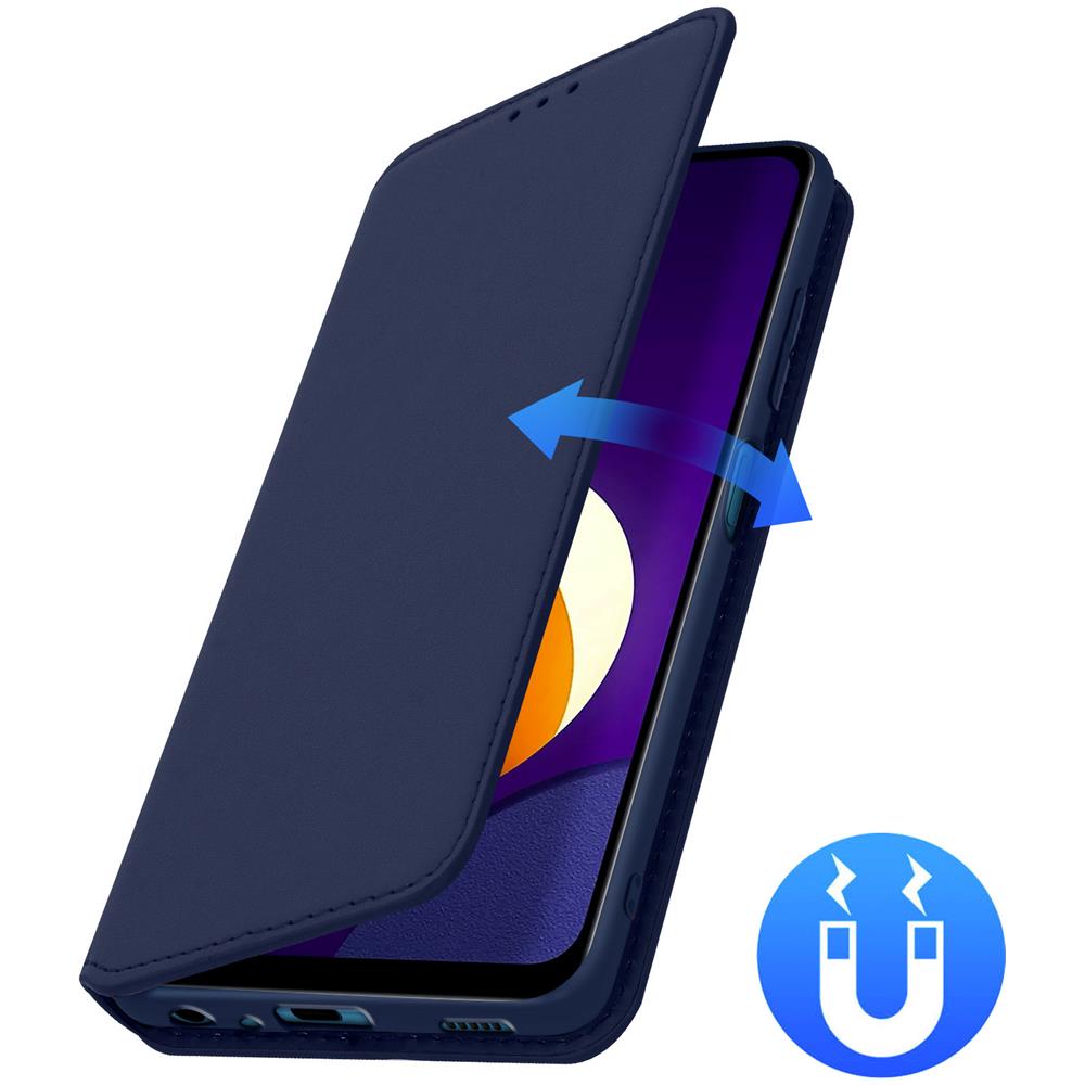 Custodia Folio Samsung Galaxy M12 Portafoglio Funzione Supporto Video Blu - Foto 2