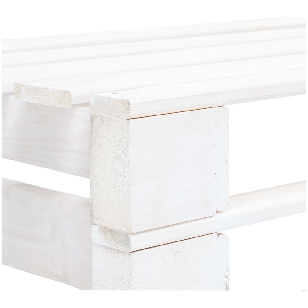 Divano Centrale Giardino su Pallet Bianco Legno Pino Impregnato - Foto 3