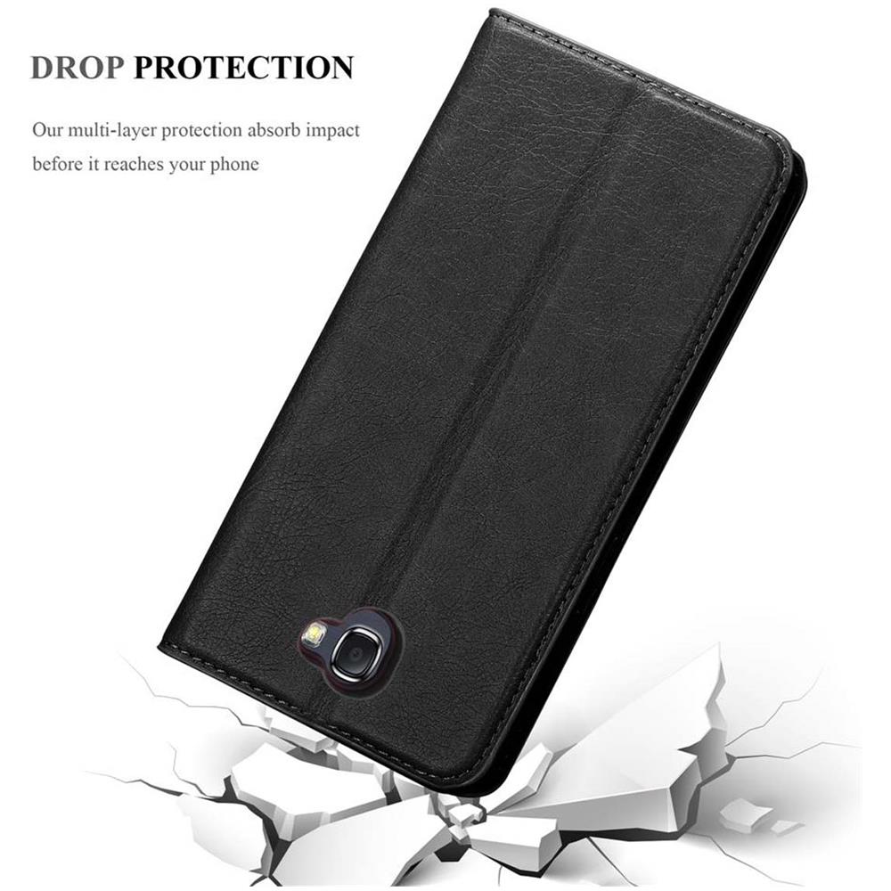 Custodia Compatibile Con Samsung Galaxy Note 2 In Nero Di Notte - Coperchio Protettiva Con Chiusura Magnetica, Funzione Stand E Tasca Per Le Carte - Foto 8