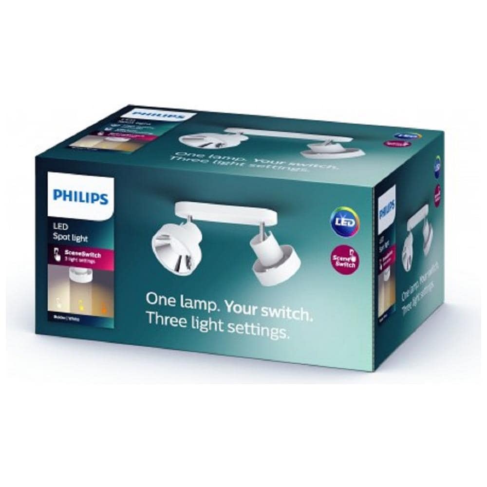 Lampada Da Soffitto Led Con Due Faretti Bukko 2x4.3w Bianco 170x110x366 Mm Metallo - Foto 3