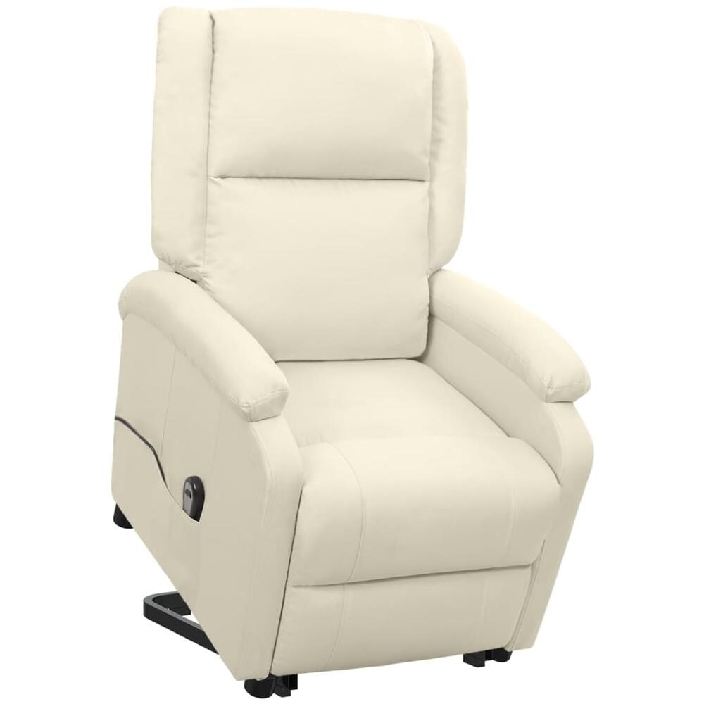 Poltrona Alzapersona Massaggio Reclinabile Crema Tessuto - Foto 2