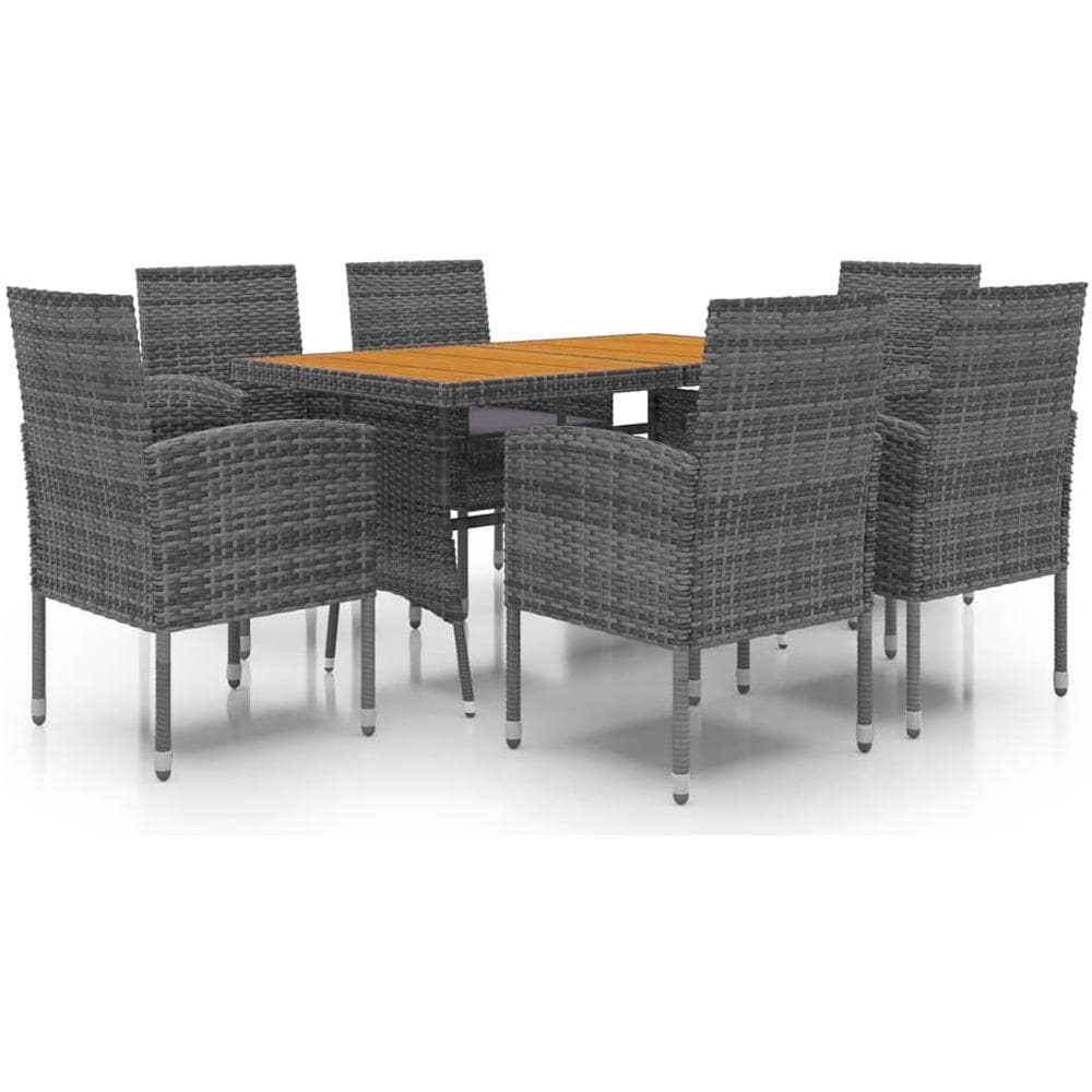 VidaXL Set Da Pranzo 7 Pezzi – Tavolo E 6 Sedie In MDF E Acciaio, Stile Romantico Marrone – Arredo Cucina E Sala