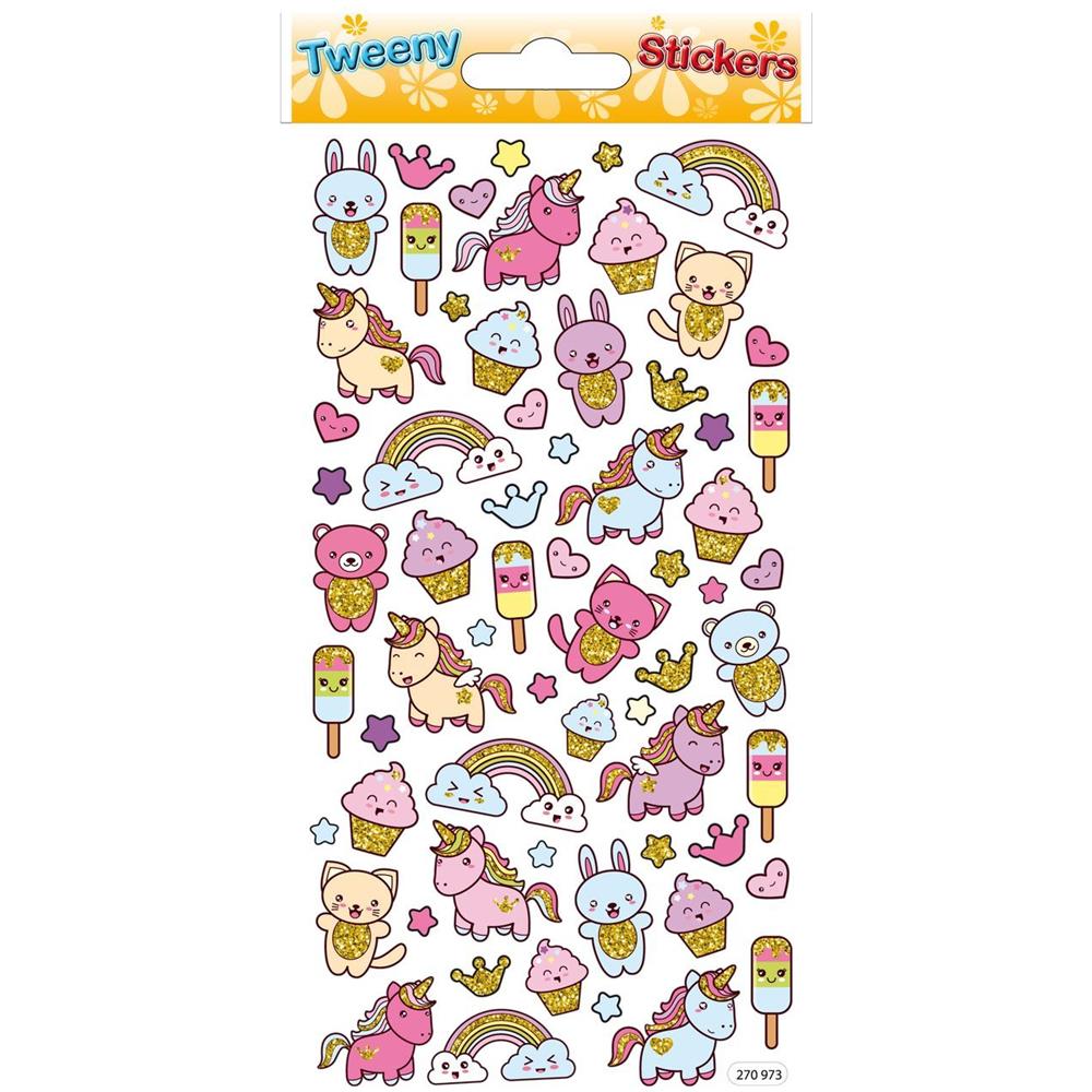 Adesivi - Schiuma - Unicorni - Glitter Oro - Foto 1