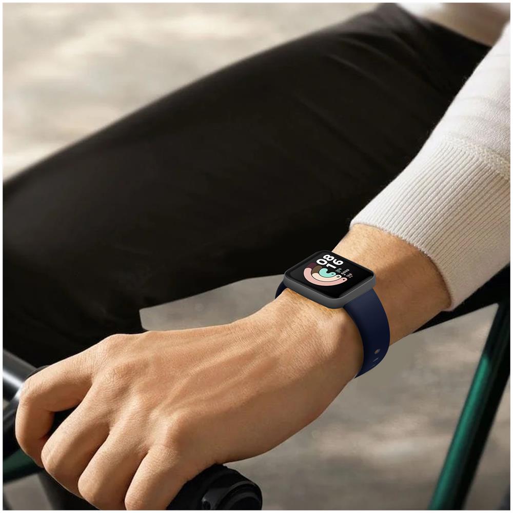 Cinturino Per Xiaomi Mi Watch Lite / Redmi Watch Silicone Morbido Blu Scuro - Foto 5