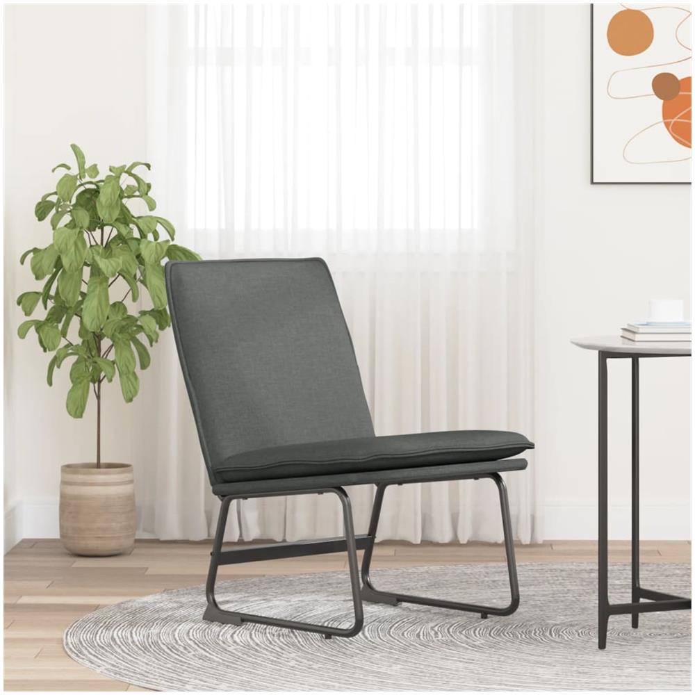 Sedia Lounge Grigio Scuro 52x75x76 Cm In Tessuto - Foto 1