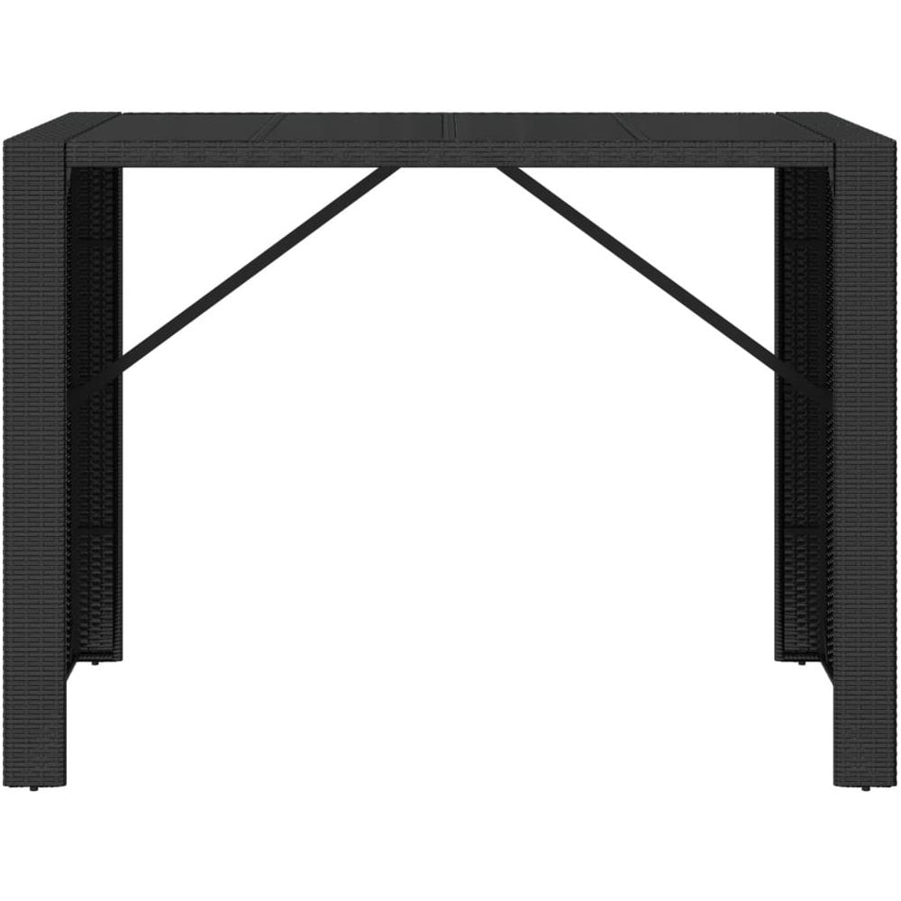 Tavolo Bar Con Piano In Vetro Nero 145x80x110 Cm Polyrattan - Foto 3