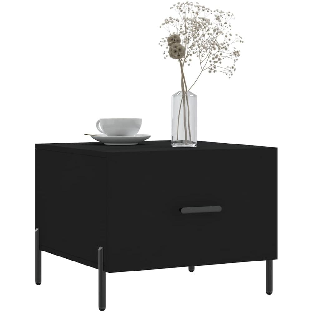 Tavolino Da Salotto Nero 50x50x40 Cm In Legno Multistrato - Foto 3