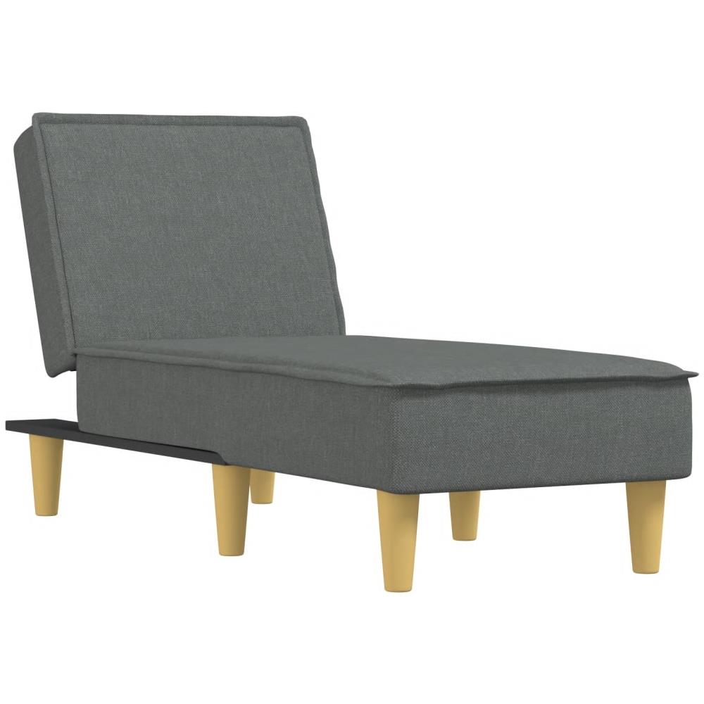 Chaise Longue In Tessuto Grigio Scuro - Foto 2