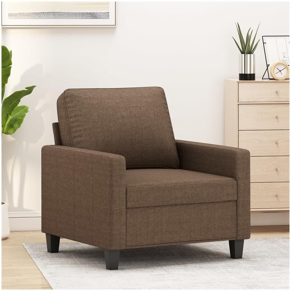 Poltrona Marrone 60 Cm In Tessuto - Foto 1