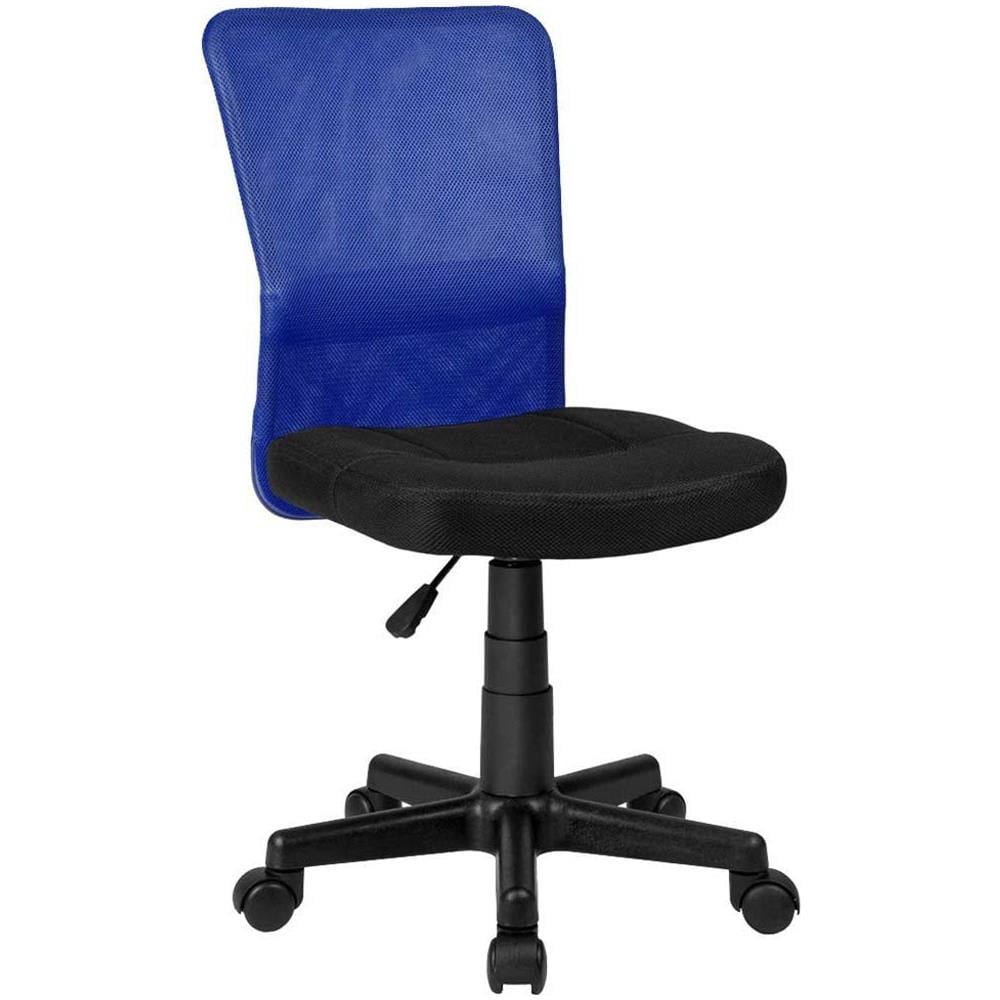 Sedia Scrivania Ufficio Cameretta Girevole Tessuto Rete Altezza Regolabile Blu - Foto 1