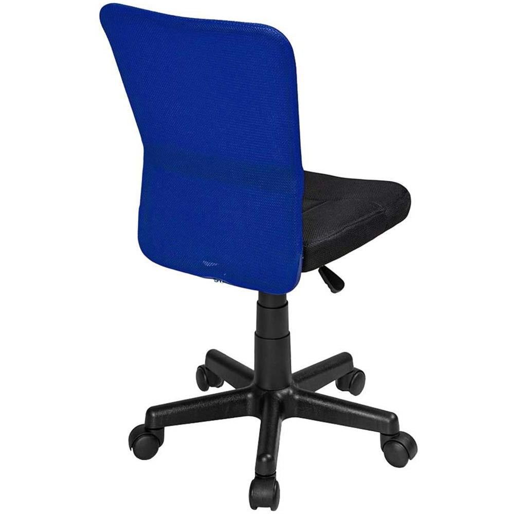 Sedia Scrivania Ufficio Cameretta Girevole Tessuto Rete Altezza Regolabile Blu - Foto 2