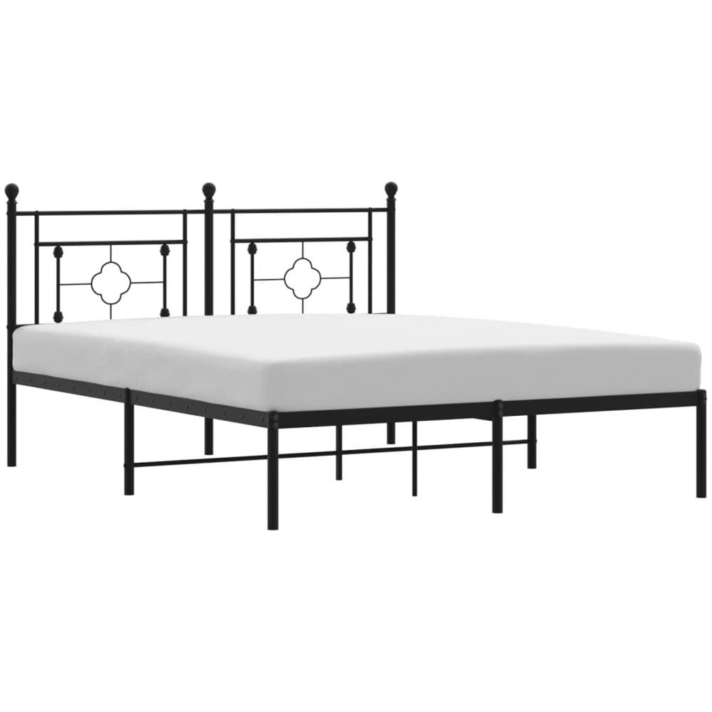Giroletto Con Testiera In Metallo Nero 160x200 Cm - Foto 2