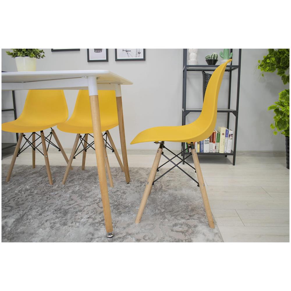 Sedia OSAKA senape con gambe naturali x 2 - Foto 10