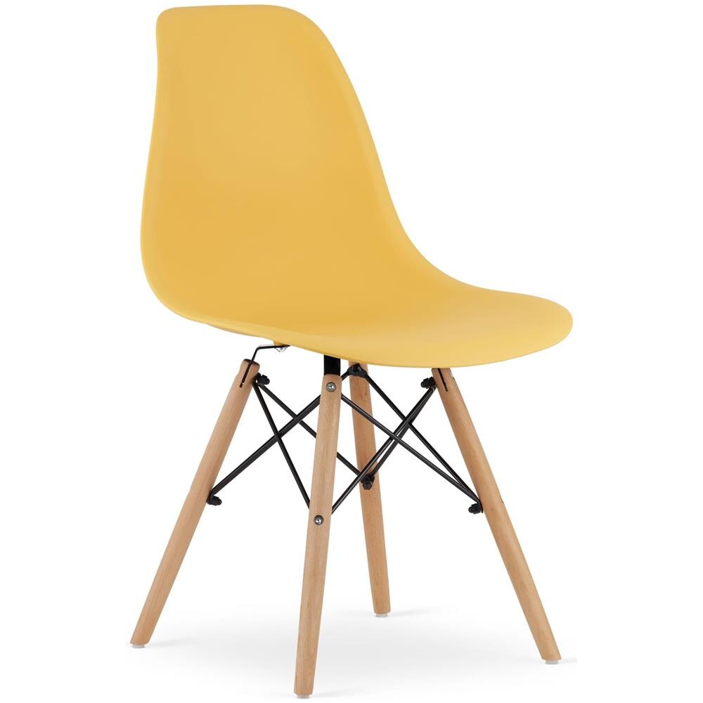 Sedia OSAKA senape con gambe naturali x 2 - Foto 2