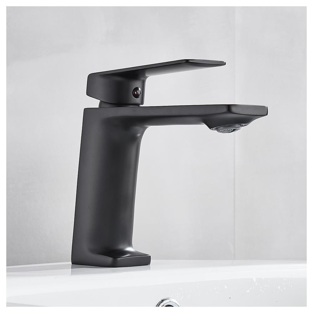 Rubinetto per lavabo da bagno, Blackswan, tipo M117, modello nero opaco, misura 16 cm - Foto 2