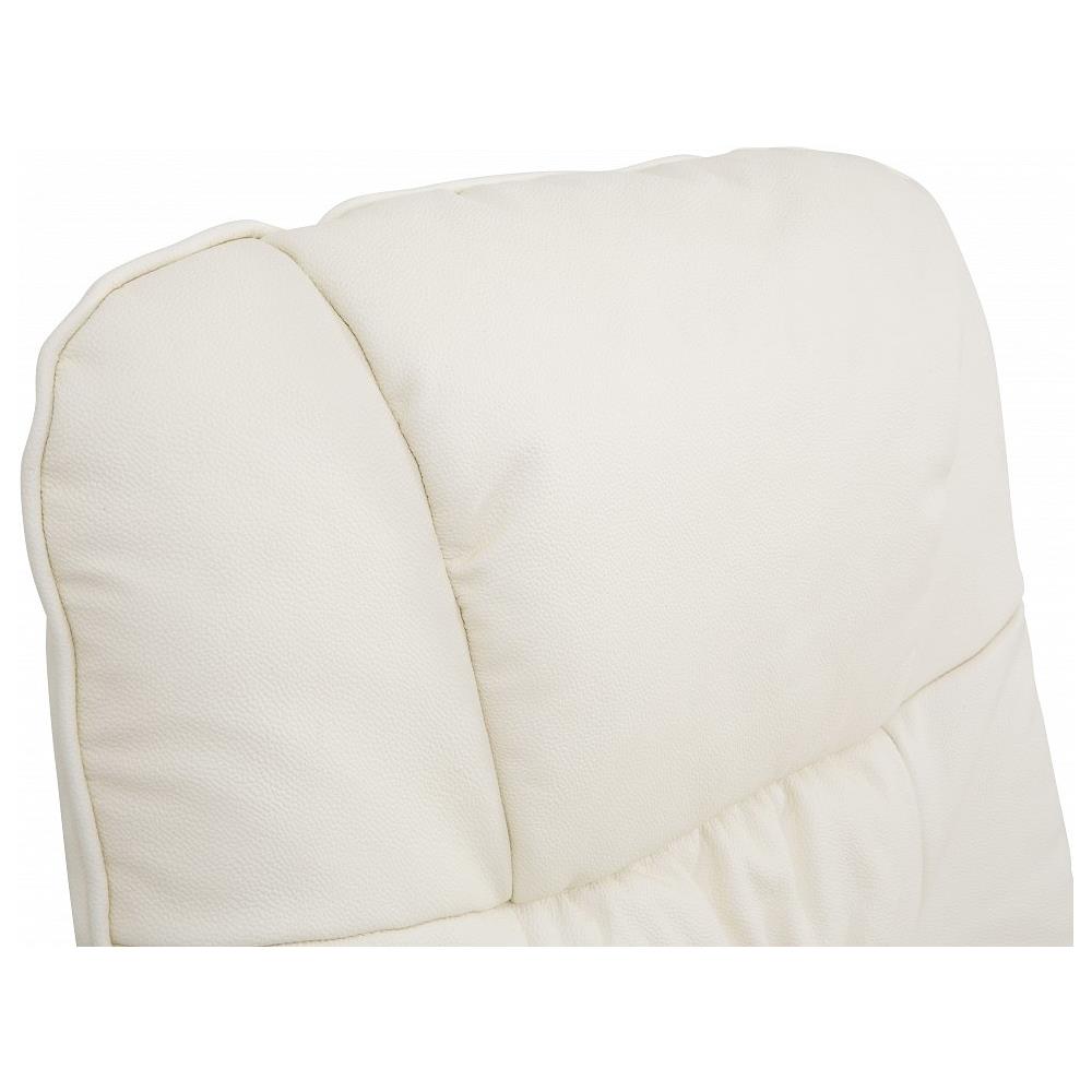 Poltrona Massaggiante / riscaldante E Poggiapiedi Pelle Sintetica Beige Relaxpro - Foto 2