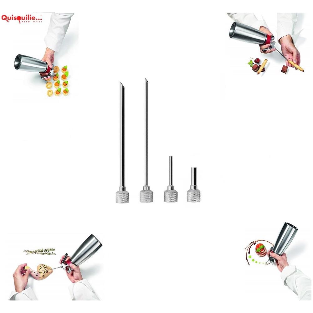 Set 4 Beccucci - Iniettori Da 3 E 5 Mm In Acciaio Inox Ideali Per Farcituraprodotto Professionale - Foto 1