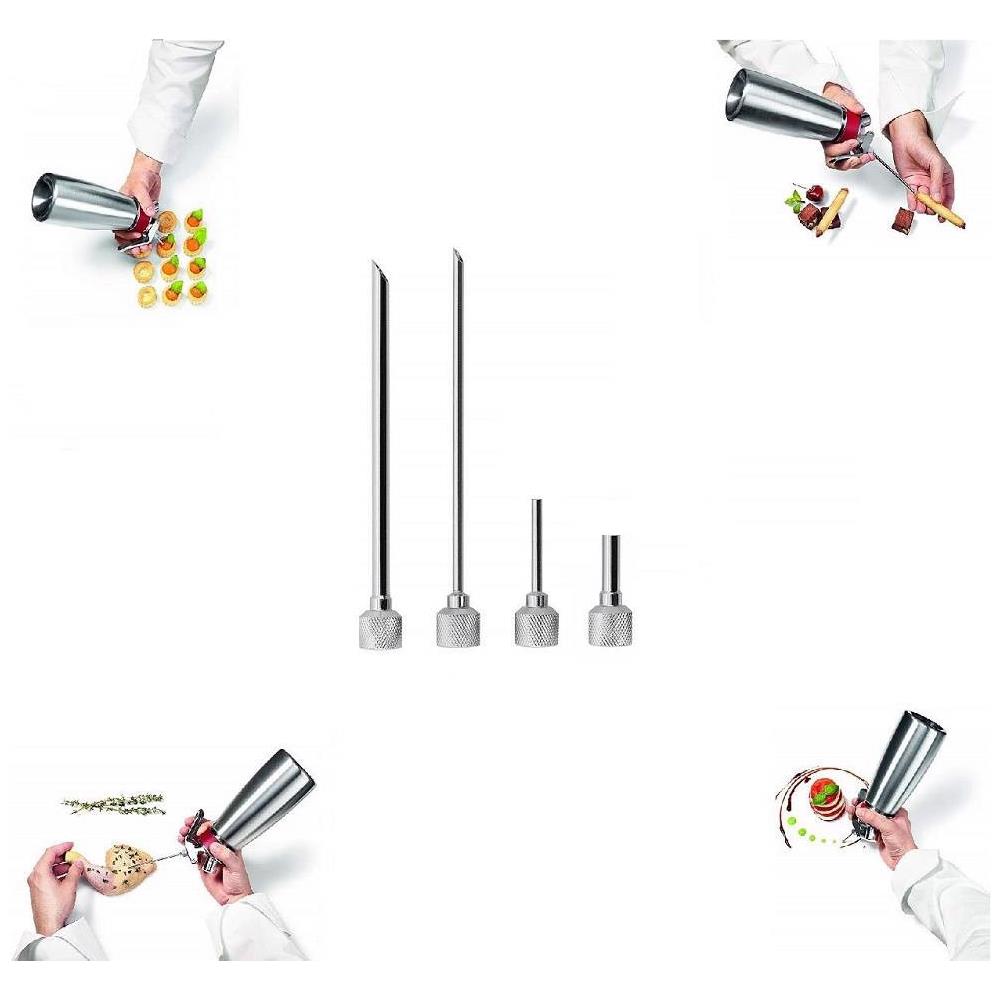 Set 4 Beccucci - Iniettori Da 3 E 5 Mm In Acciaio Inox Ideali Per Farcituraprodotto Professionale - Foto 2