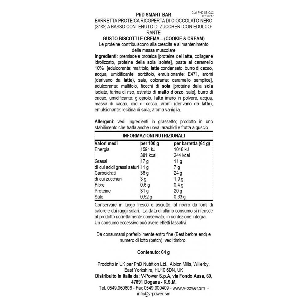 Diet Smart Barretta Cookies & Cream 12X64Gr - Foto 1