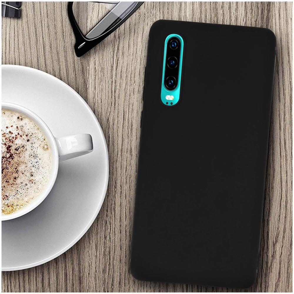 Cover Huawei P30 Protezione Silicone Morbido Anti-graffio - Nero Opaco - Foto 2