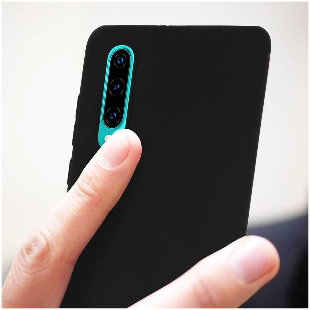 Cover Huawei P30 Protezione Silicone Morbido Anti-graffio - Nero Opaco - Foto 5