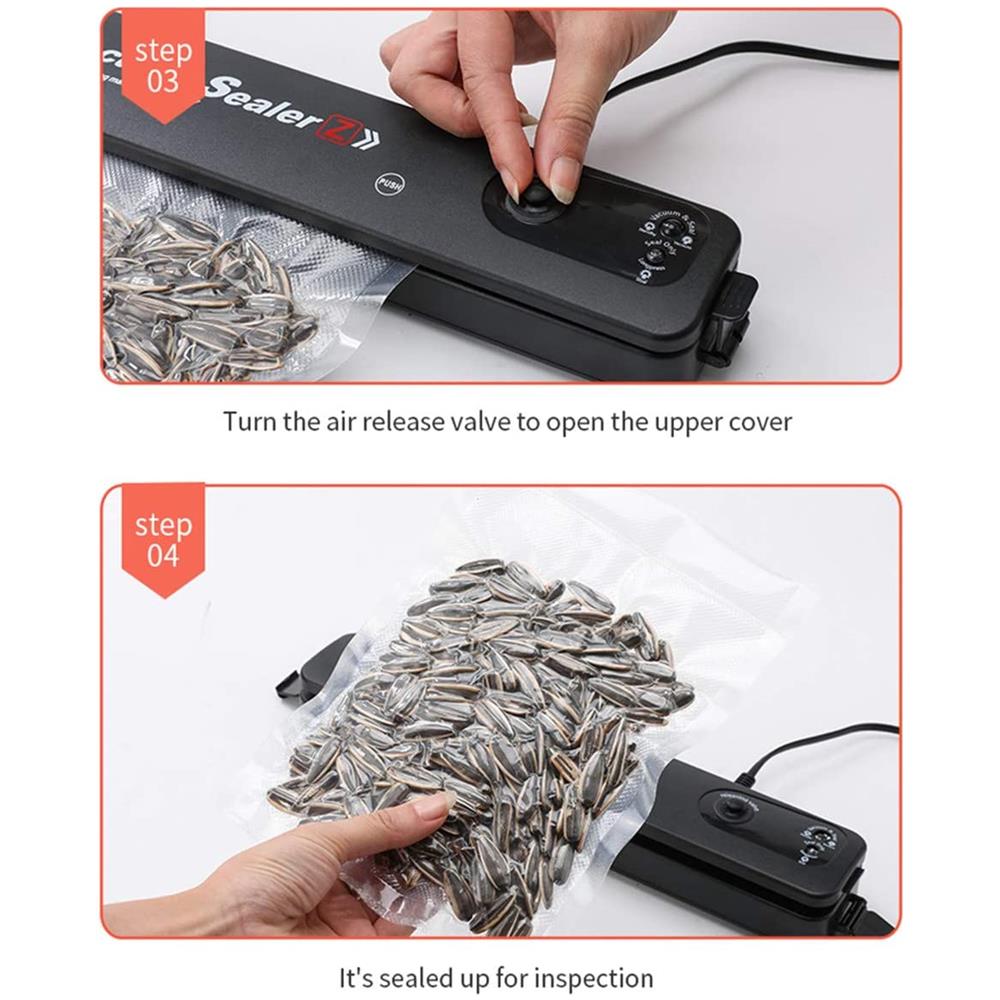 Macchina Sottovuoto, Per Alimenti Automatica, Per Sottovuoto Professionale, Per Uso Domestico E Commerciale, Asciugatura E Umido, Include 10 Sacchetti - Foto 2