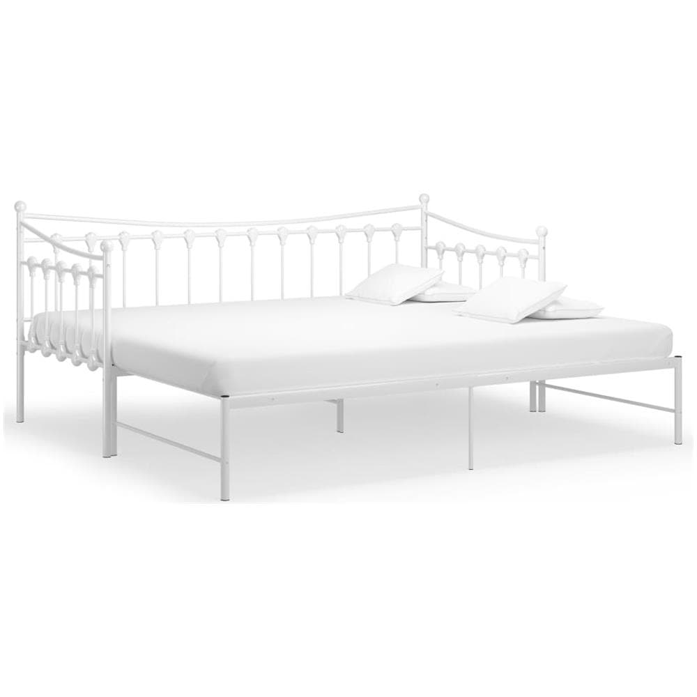 Telaio Divano Letto Estraibile Bianco In Metallo 90x200 Cm - Foto 2