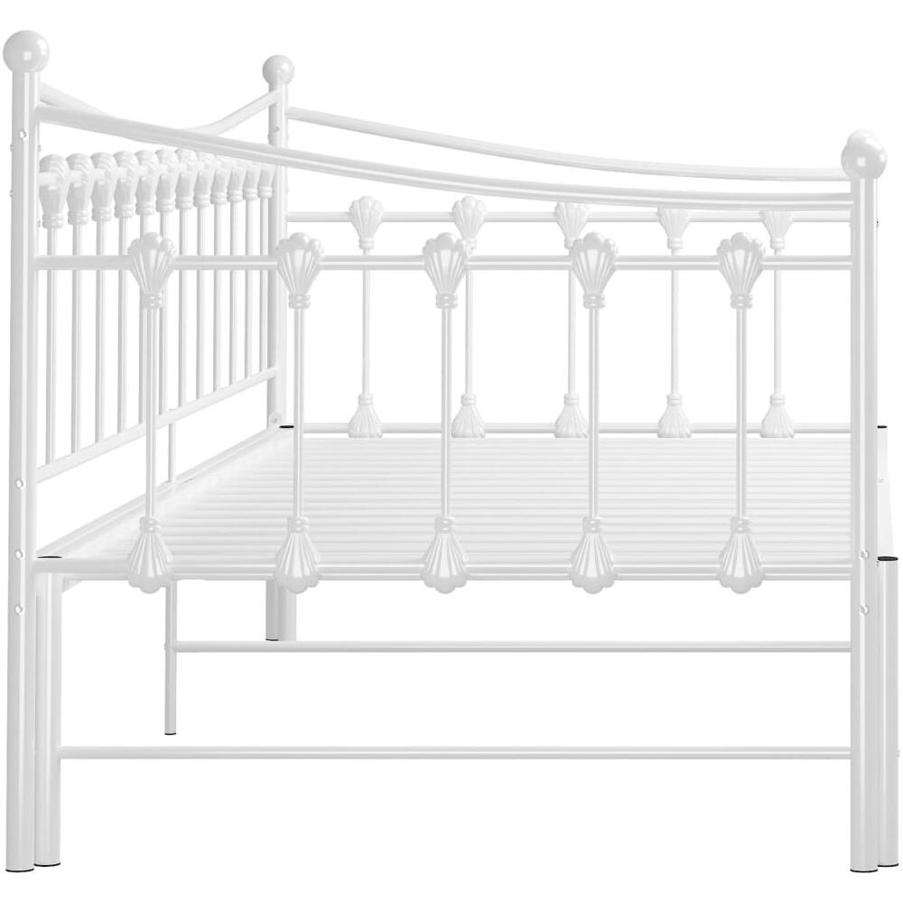 Telaio Divano Letto Estraibile Bianco In Metallo 90x200 Cm - Foto 8