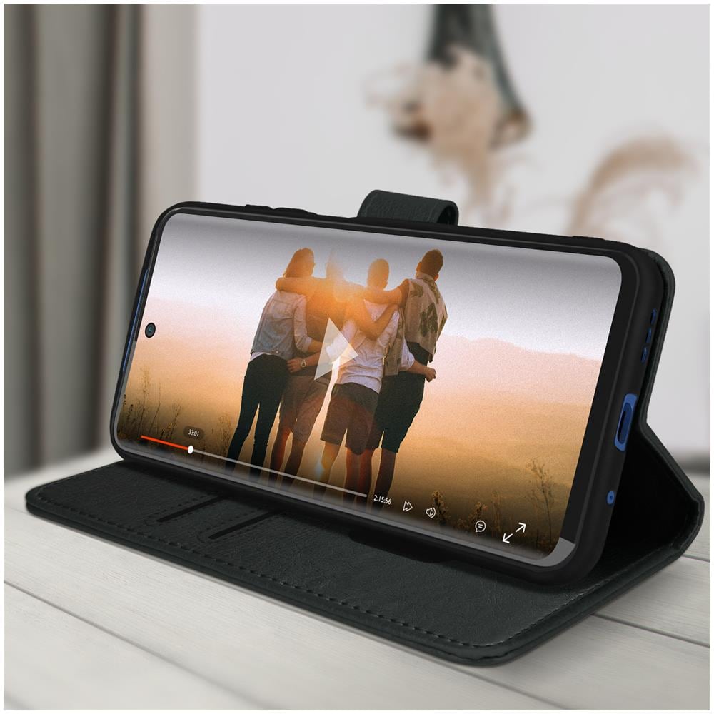 Custodia Xiaomi Redmi Note 10 5g E Poco M3 Pro Con Portacarte E Supporto Nera - Foto 2
