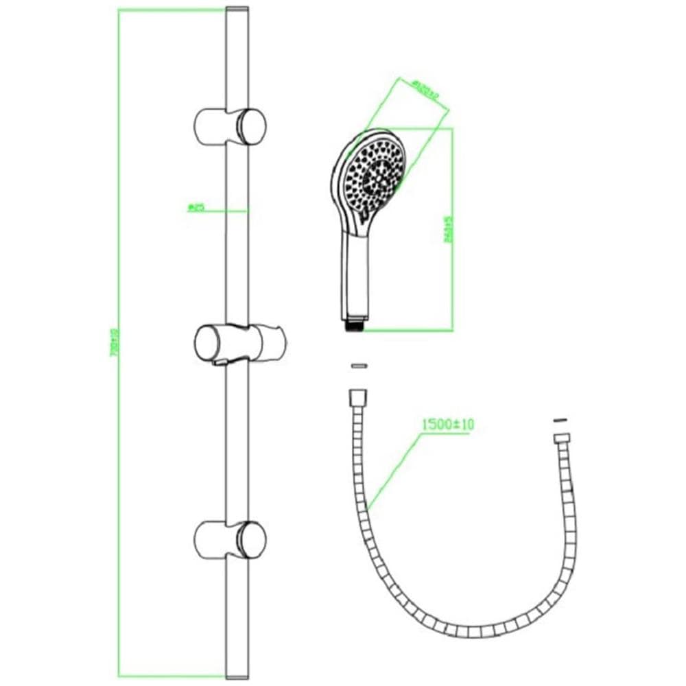 Set Asta per Doccia 5 Funzioni 70 cm LIANA Cromato - Foto 2