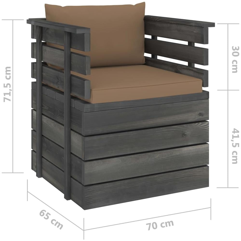 Poltrona da Giardino con Cuscini in Legno di Pino - Foto 2