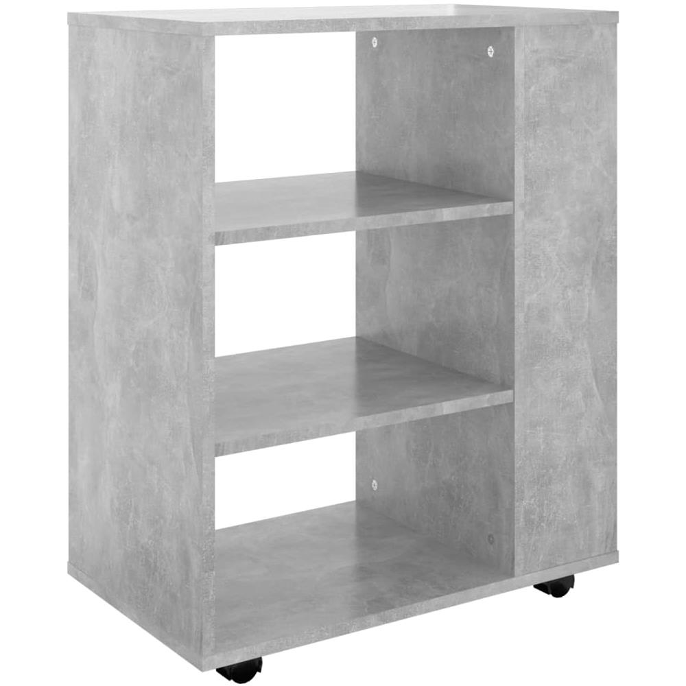 Mobiletto con Ruote Grigio Cemento 60x35x75cm Legno Multistrato - Foto 2