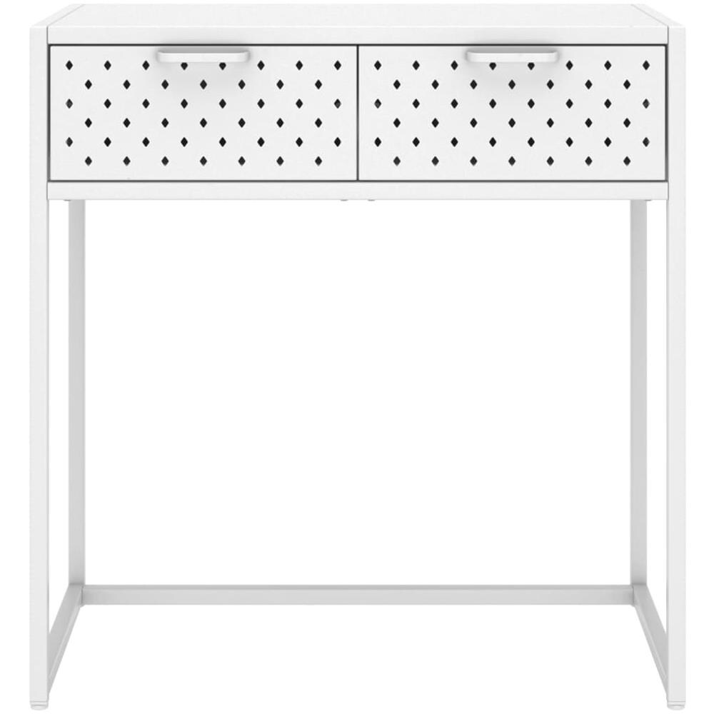 Tavolo Consolle Bianco 72x35x75 Cm In Acciaio - Foto 3