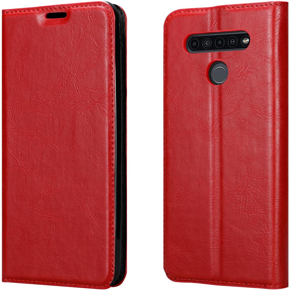 Custodia Compatibile Con Lg K41s In Rosso Mela - Coperchio Protettiva Con Chiusura Magnetica, Funzione Stand E Tasca Per Le Carte - Foto 8