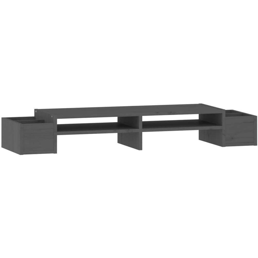 Supporto Per Monitor Grigio100x27,5x15cm Legno Massello Di Pino - Foto 2