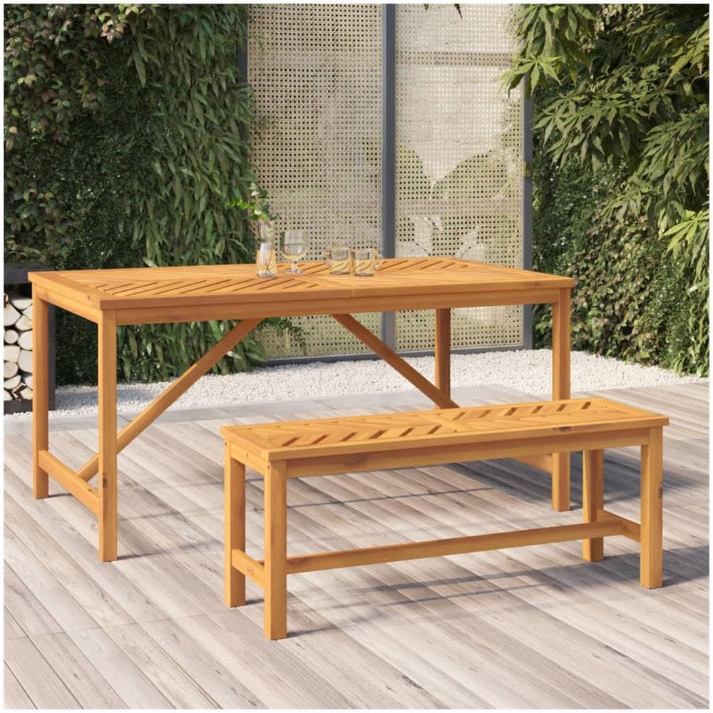 Panca da Giardino 110 cm in Legno Massello di Acacia - Foto 1