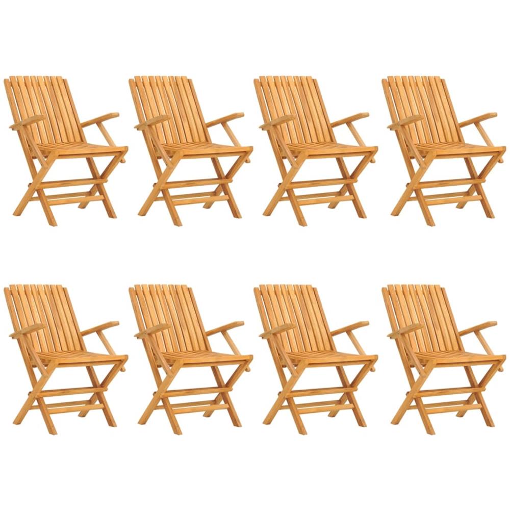 Sedie Da Giardino Pieghevoli 8pz 61x67x90cm Legno Massello Teak - Foto 2