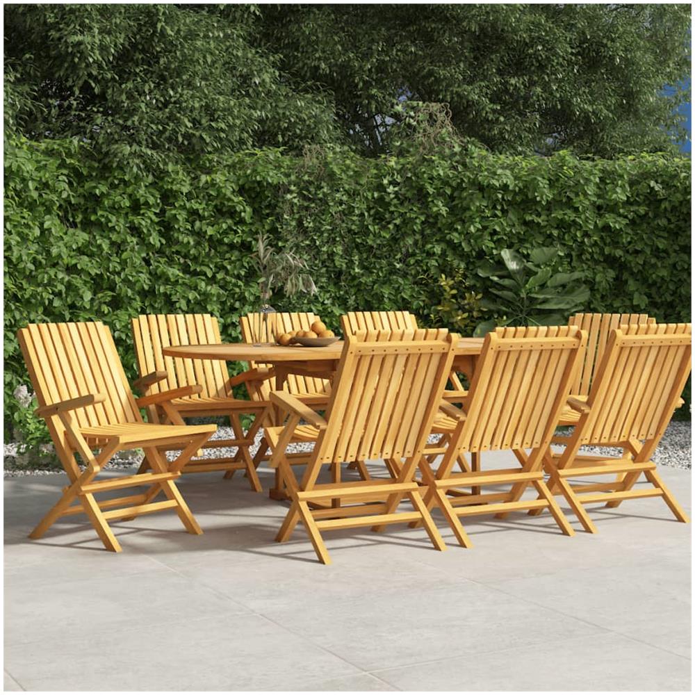 Sedie Da Giardino Pieghevoli 8pz 61x67x90cm Legno Massello Teak - Foto 1