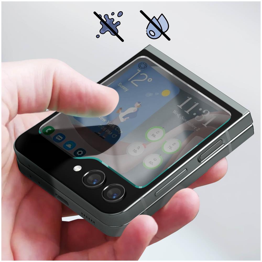 Vetro Temperato Schermo Esterno Per Samsung Z Flip5 Garanzia A Vita - Foto 2