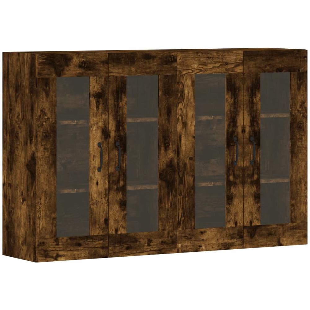 Armadietti A Parete 2 Pz Rovere Fumo In Legno Multistrato - Foto 2