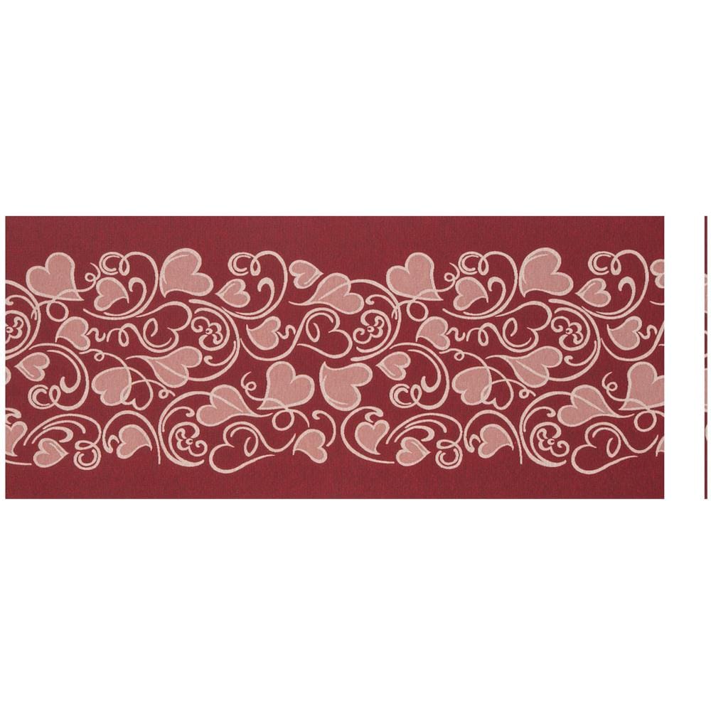 Tappeto Passatoia Tessuto Jacquard Linea Emozioni Disegno Amour Rosso 57x320 Rosso - Foto 1