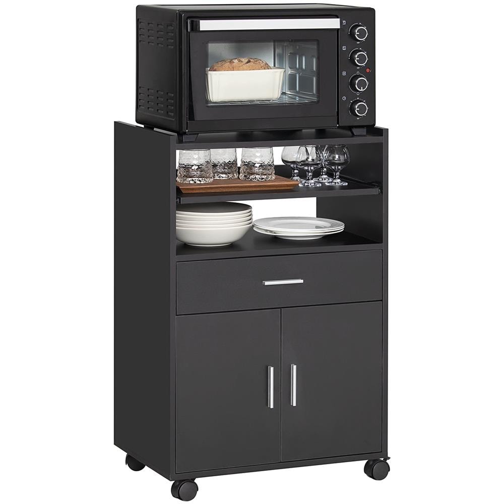 Mobile Cucina Carrello Cucina Porta Microonde Nero Con Cassetti Fsb09-sch Sobuy - Foto 1