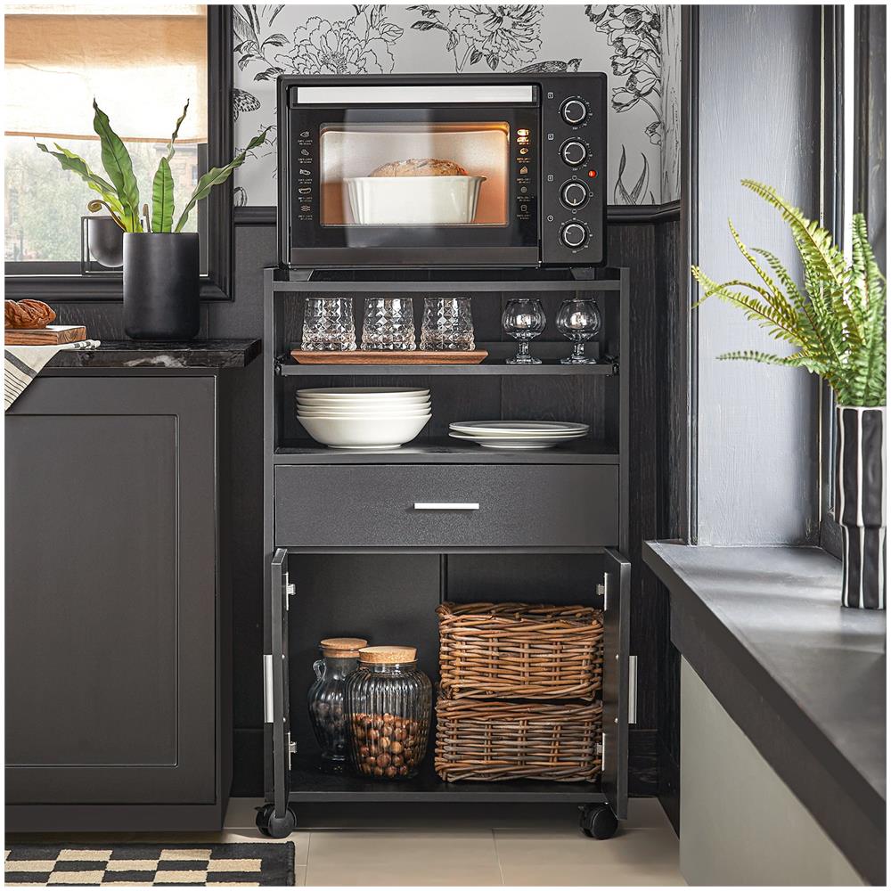 Mobile Cucina Carrello Cucina Porta Microonde Nero Con Cassetti Fsb09-sch Sobuy - Foto 5